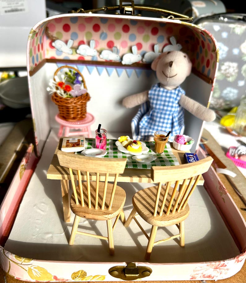 Easter Maileg Mouse Scene in a Suitcase or a Fairy