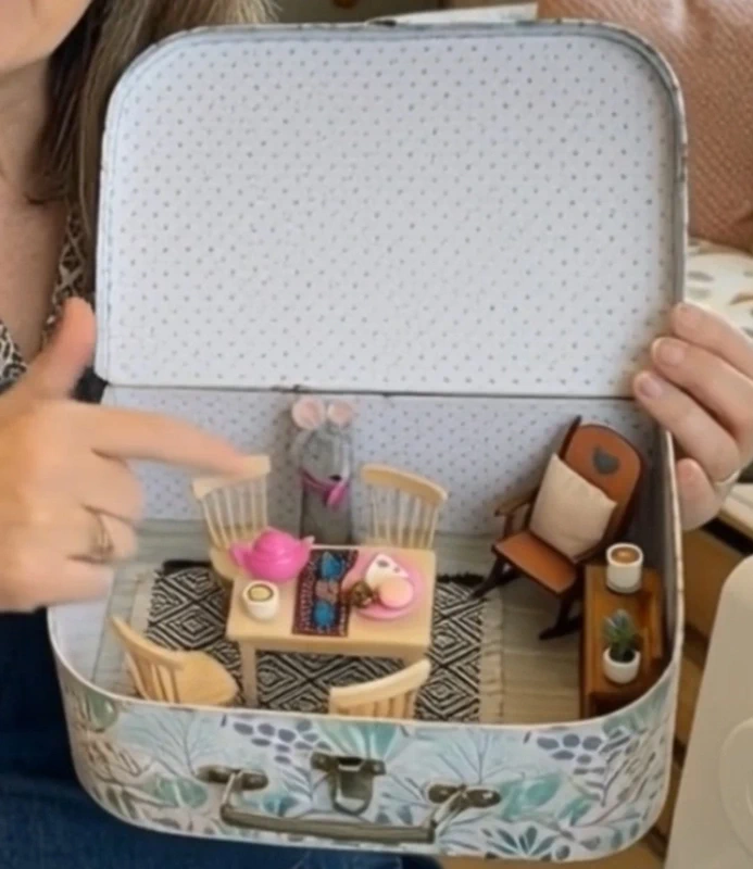 Maileg Mouse Dining Scene in a Suitcase — photo 3