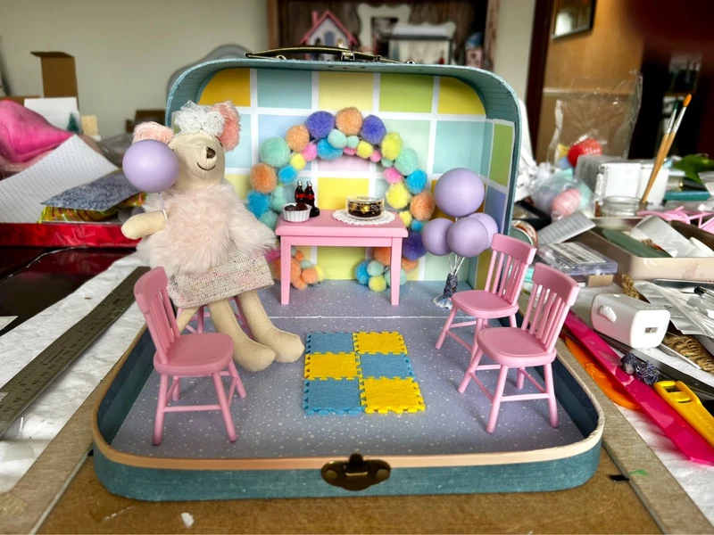 Maileg Mouse inspired Party Scene in a Suitcase