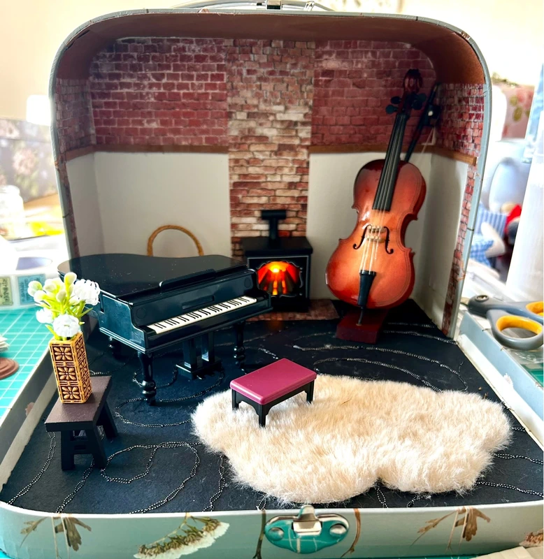 Music Room Scene in a Suitcase